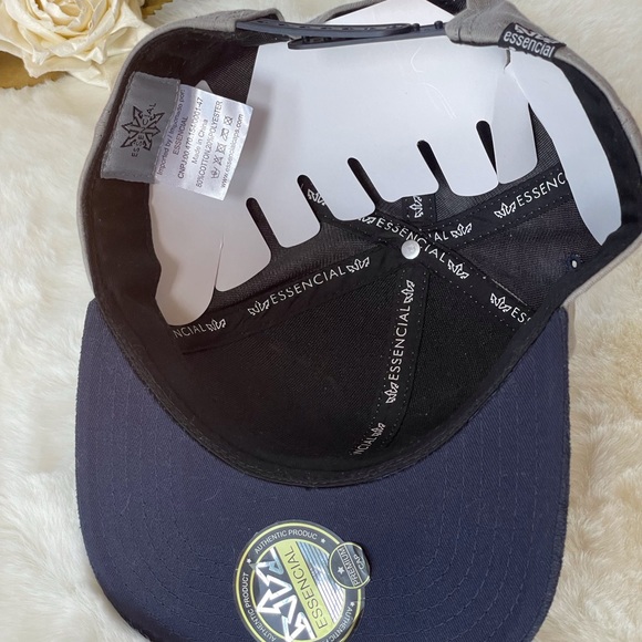 New with tags ESSENTIALS KEY WEST HAT GREY with Navy Blue and red. Adjustable. - Picture 4 of 4